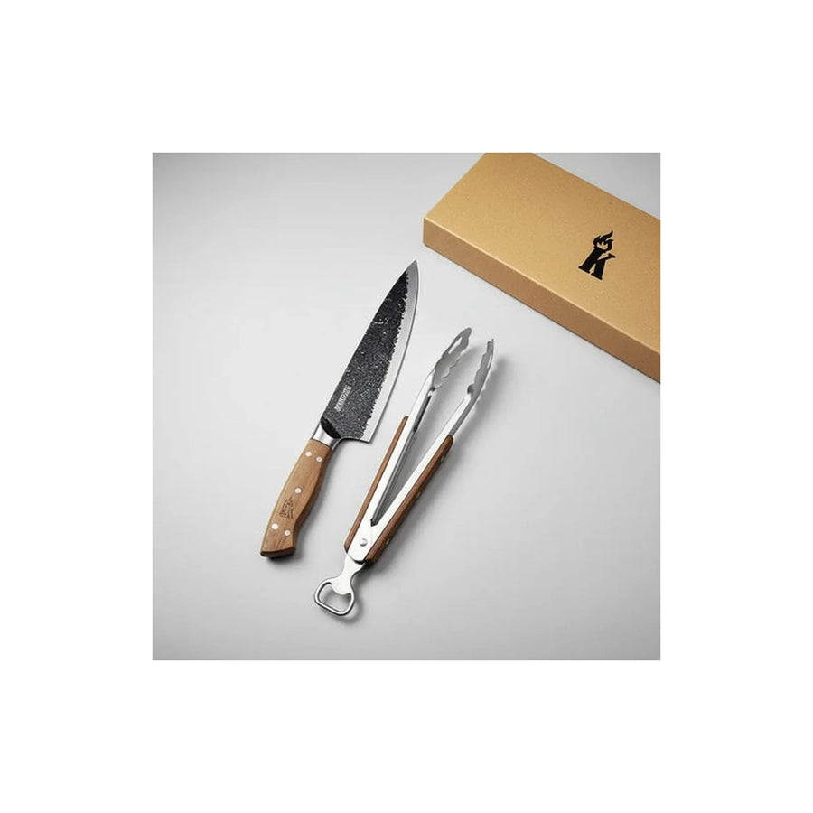Set parrillero Kangkawe cuchillo martillado y pinza, vista principal