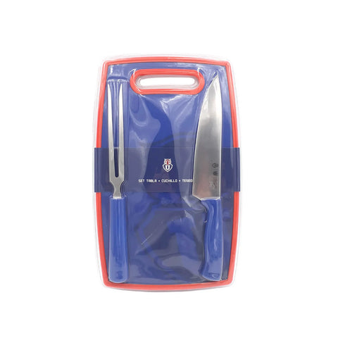 Set Parrillero Tabla + Cuchillo Y Pincho U De Chile