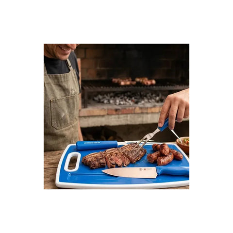 Set Parrillero Tabla + Cuchillo Y Pincho U Católica Uc Asado + Grabado Personalizado