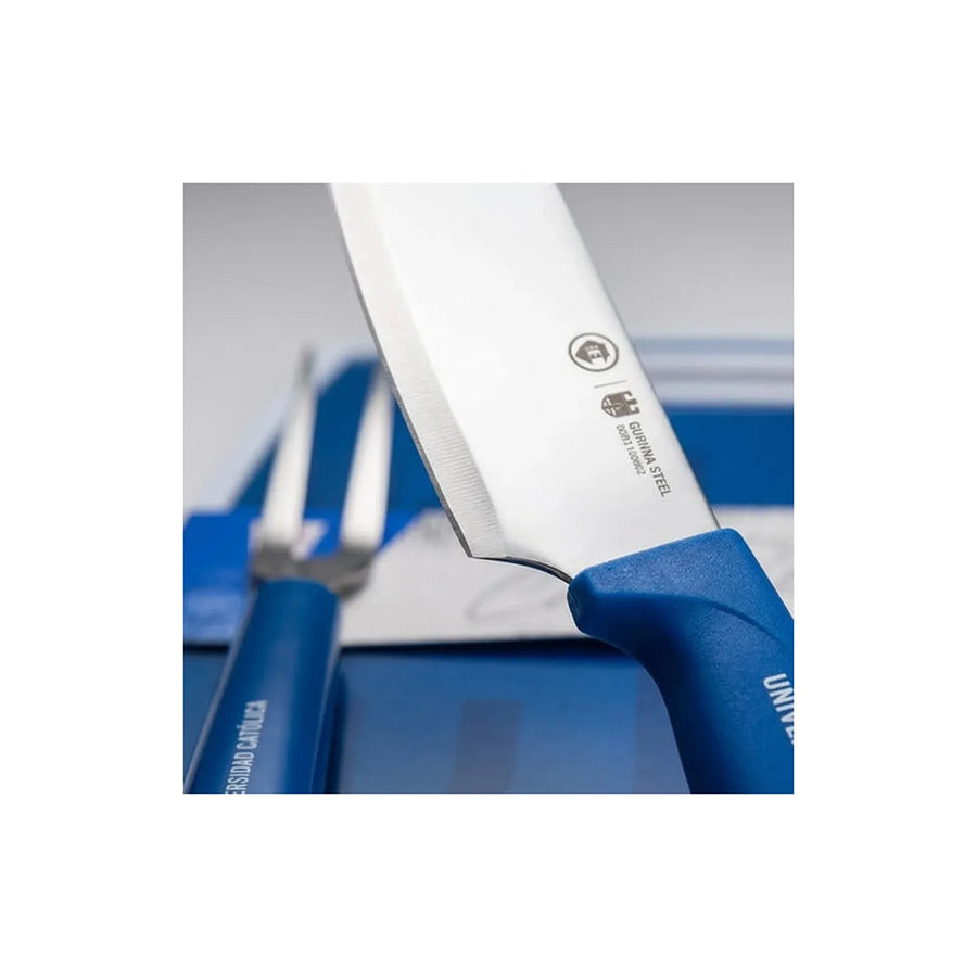 Set Parrillero Tabla + Cuchillo Y Pincho U Católica Uc Asado + Grabado Personalizado