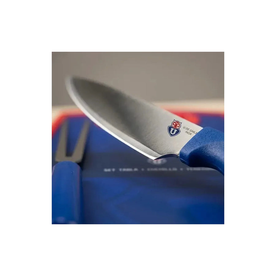 Set Parrillero Tabla + Cuchillo Y Pincho U De Chile + Grabado Personalizado