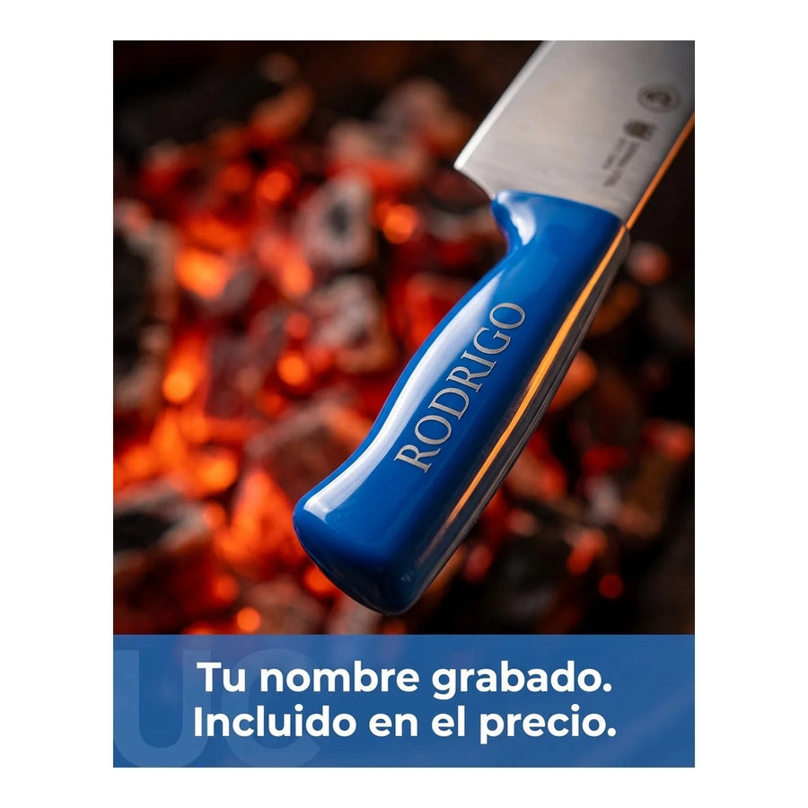 Set Parrillero Tabla + Cuchillo Y Pincho U Católica Uc Asado + Grabado Personalizado