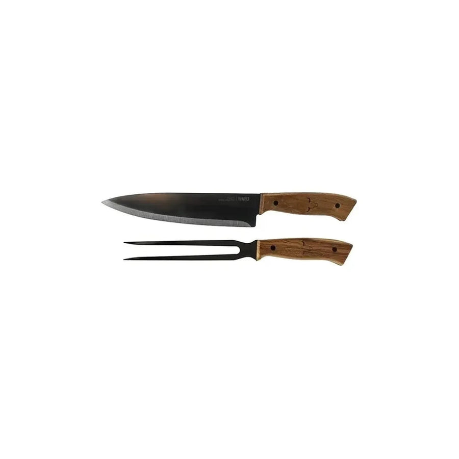 Set Parrillero Wayu Cuchillo Tenedor + Grabado Personalizado