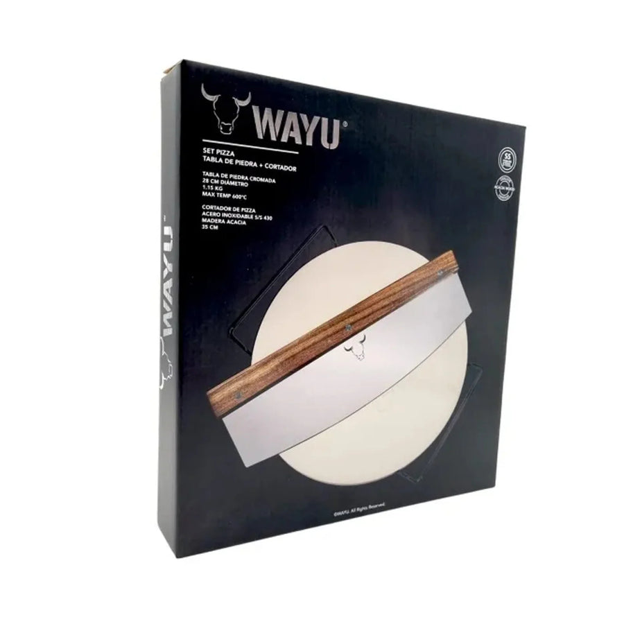 Set Piedra Pizza + Cortador De Pizza Wayu Horno Cocina Bbq