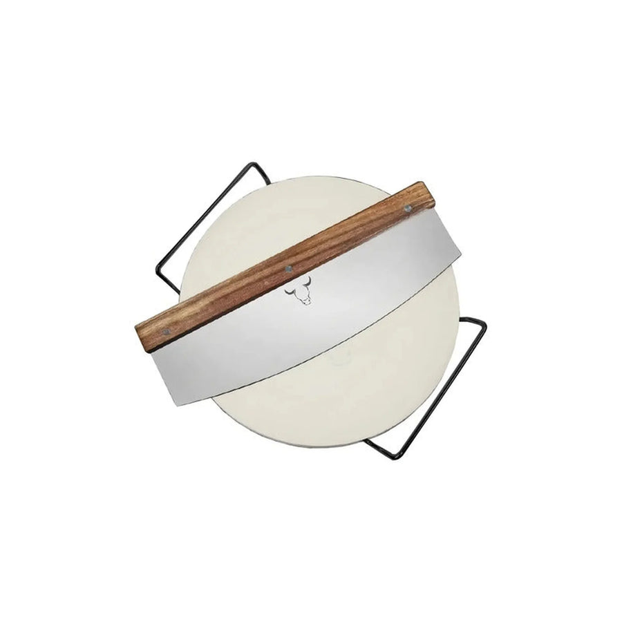 Set Piedra Pizza + Cortador De Pizza Wayu Horno Cocina Bbq