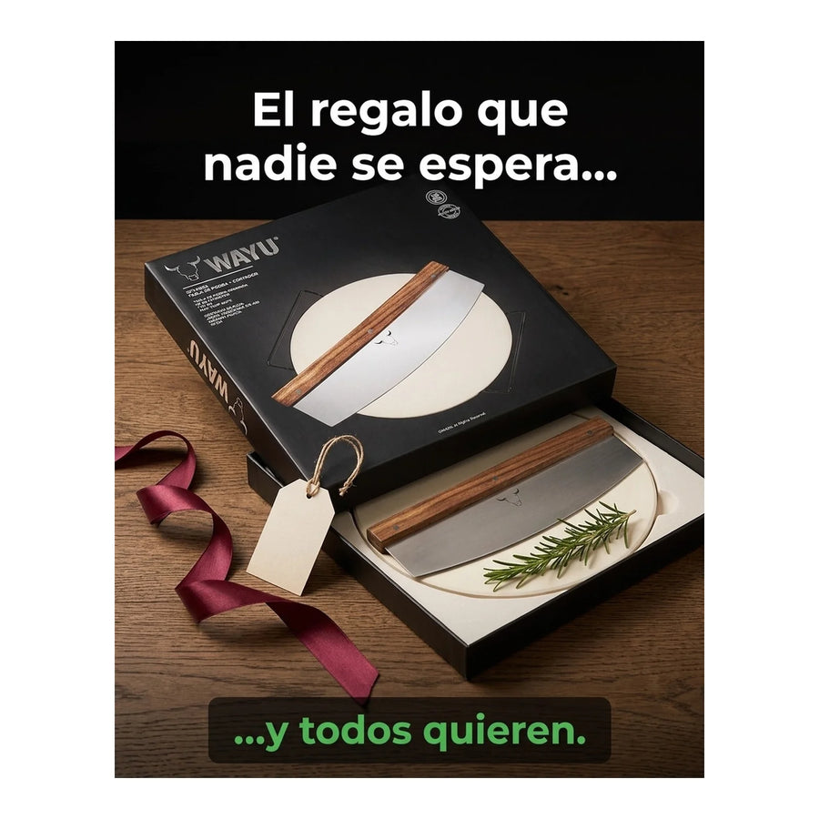 Set Piedra Pizza + Cortador De Pizza Wayu Horno Cocina Bbq