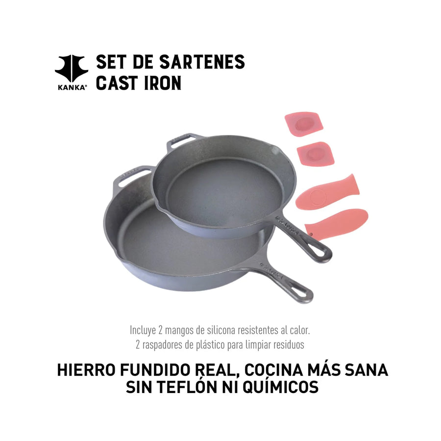 Set Sartenes Hierro Fundido Kanka 25-30cm Sartén Iron Cast