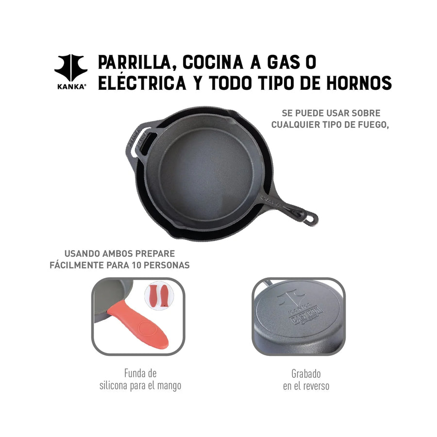 Set Sartenes Hierro Fundido Kanka 25-30cm Sartén Iron Cast