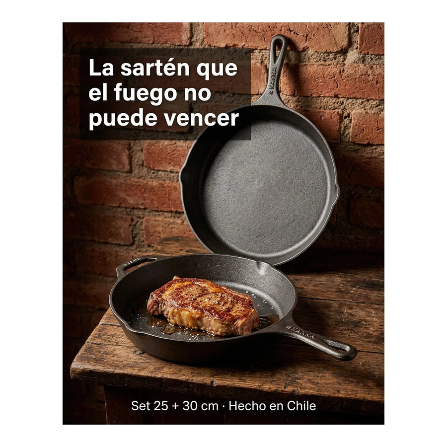 Set Sartenes Hierro Fundido Kanka 25-30cm Sartén Iron Cast