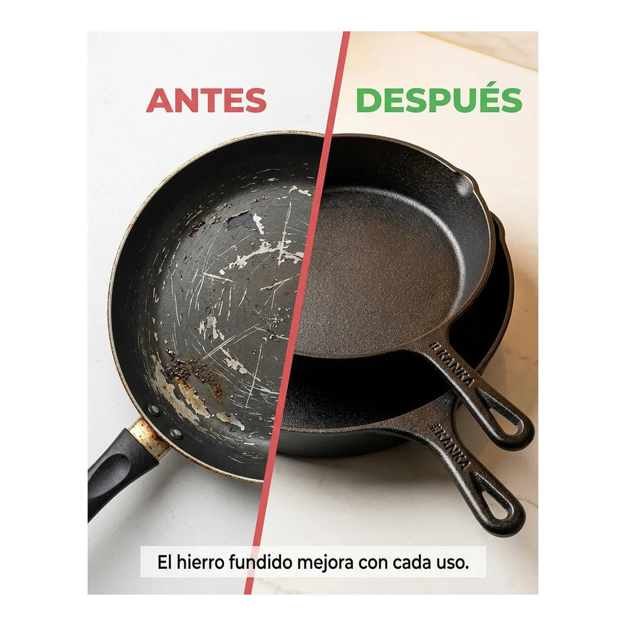 Set Sartenes Hierro Fundido Kanka 25-30cm Sartén Iron Cast