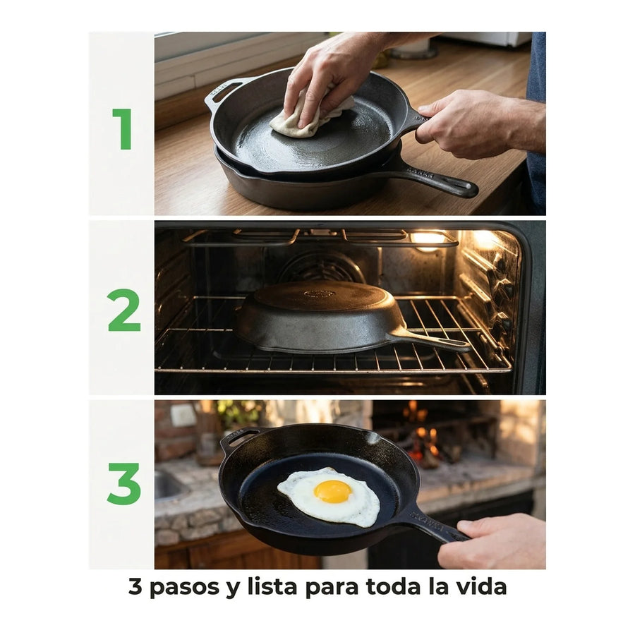 Set Sartenes Hierro Fundido Kanka 25-30cm Sartén Iron Cast
