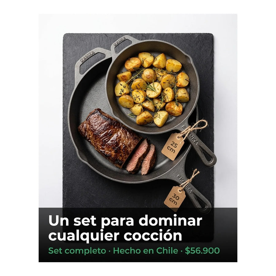 Set Sartenes Hierro Fundido Kanka 25-30cm Sartén Iron Cast
