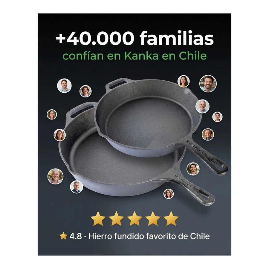 Set Sartenes Hierro Fundido Kanka 25-30cm Sartén Iron Cast