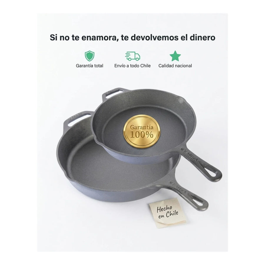 Set Sartenes Hierro Fundido Kanka 25-30cm Sartén Iron Cast