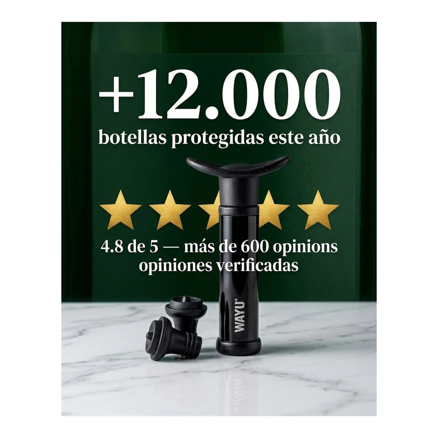 Set Sellador Bomba Vacio Vino Extractor Aire Wayu Premium