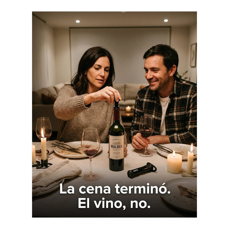 Set Sellador Bomba Vacio Vino Extractor Aire Wayu Premium