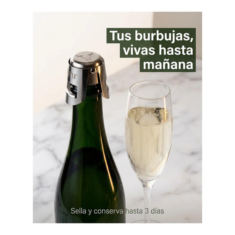 Set Sellador Tapon Espumante Champaña Wayu Tragos Premium
