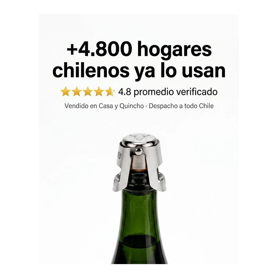 Set Sellador Tapon Espumante Champaña Wayu Tragos Premium
