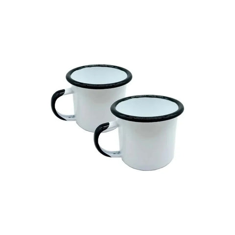 Set Vintage De Tazas Enlozadas 400ml Pack X2 Casa Y Quincho