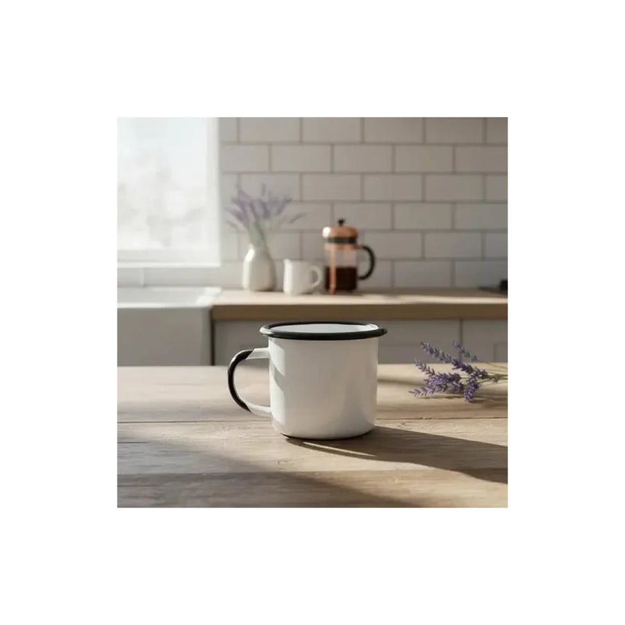 Set Vintage De Tazas Enlozadas 400ml Pack X2 Casa Y Quincho