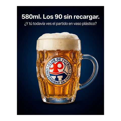 Shopero Vidrio U De Chile Uch 580ml Beer Mug Cervecero Bar