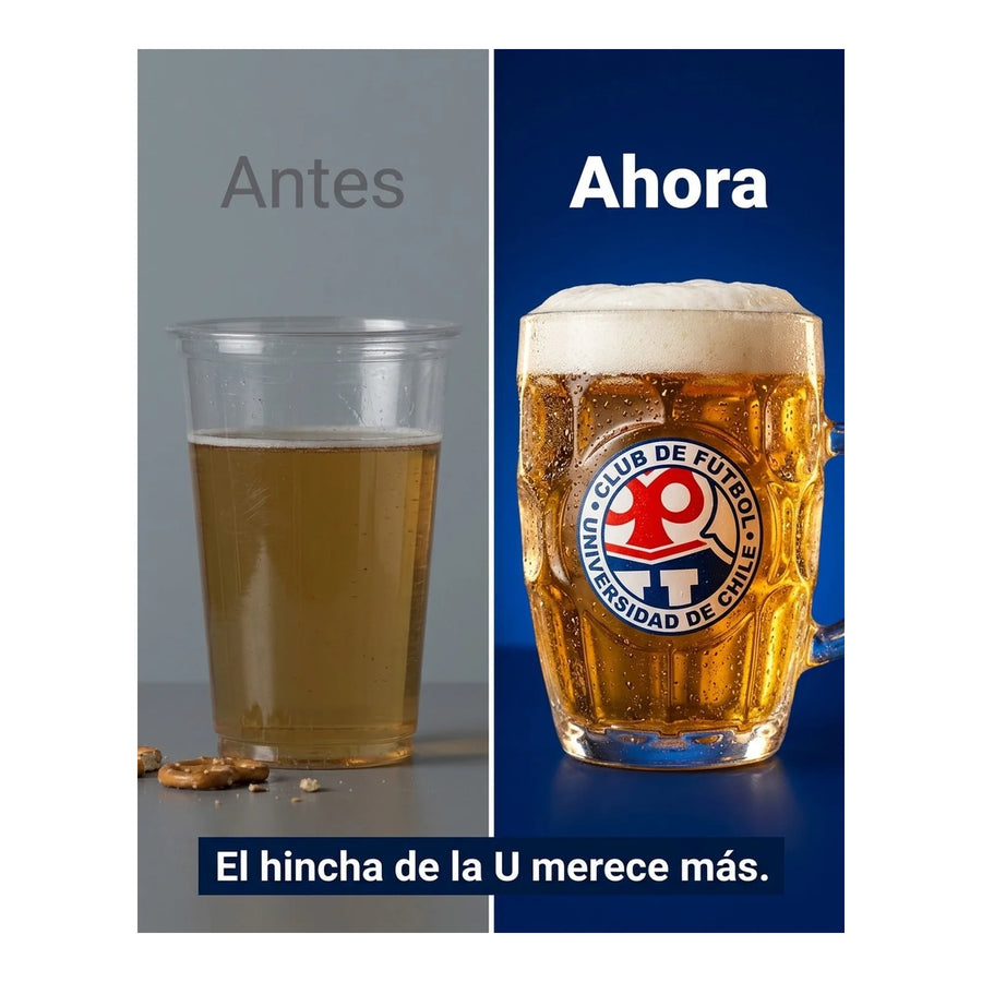 Shopero Vidrio U De Chile Uch 580ml Beer Mug Cervecero Bar