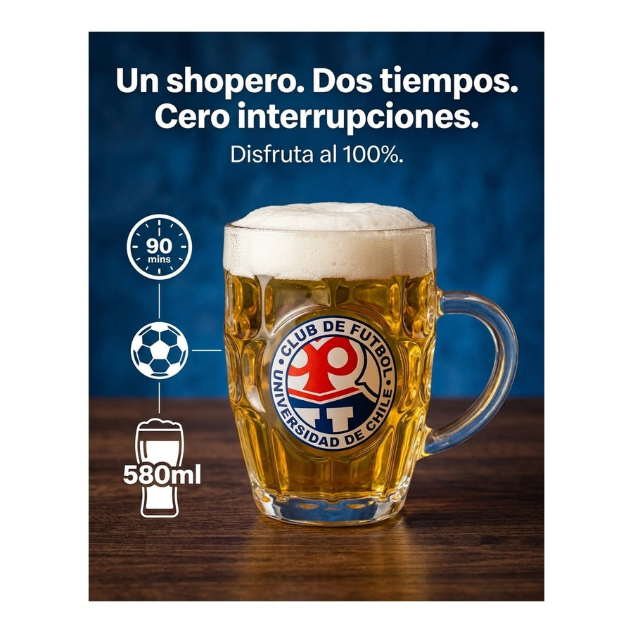 Shopero Vidrio U De Chile Uch 580ml Beer Mug Cervecero Bar