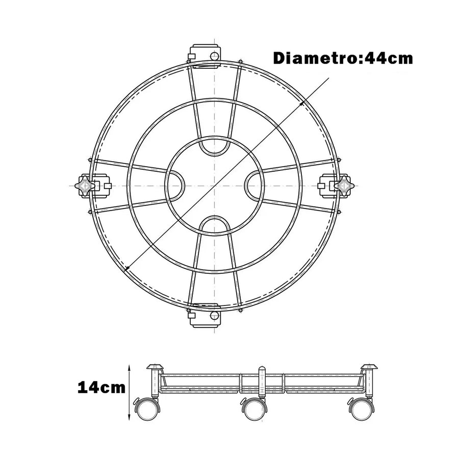 Soporte con Ruedas para Estufa S3000 45 cm