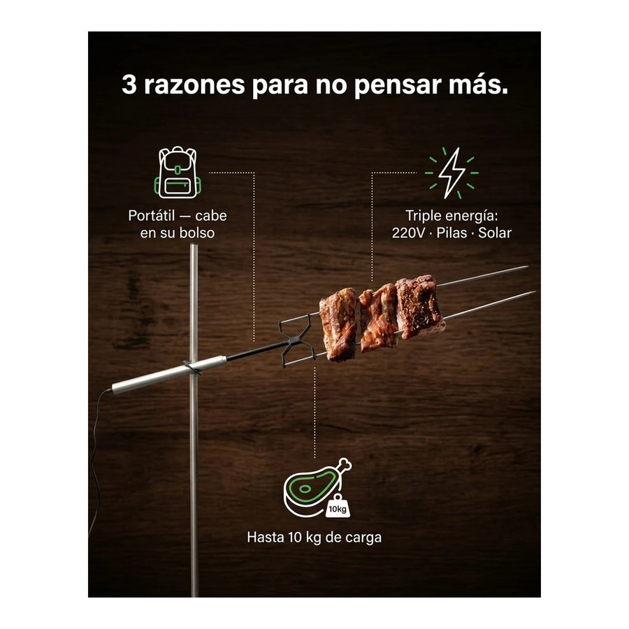 Spiedo Kanka Asador Inoxidable Con Motor Eléctrico 10kg Chile