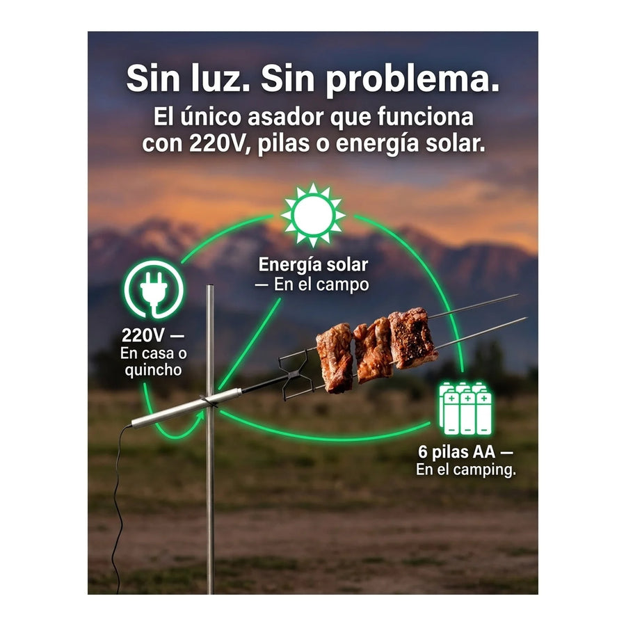 Spiedo Kanka Asador Inoxidable Con Motor Eléctrico 10kg Chile