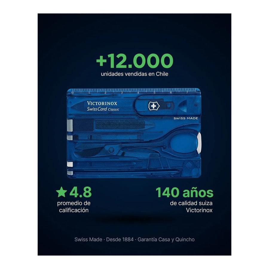 Swisscard Lite Victorinox Azul 0.7122.t2 Con Luz Premium