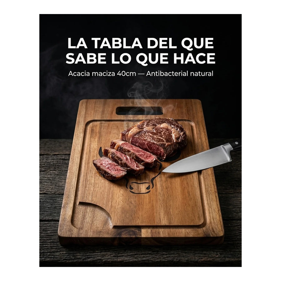 Tabla Wayu Madera Acacia 40cm + Grabado Personalizado