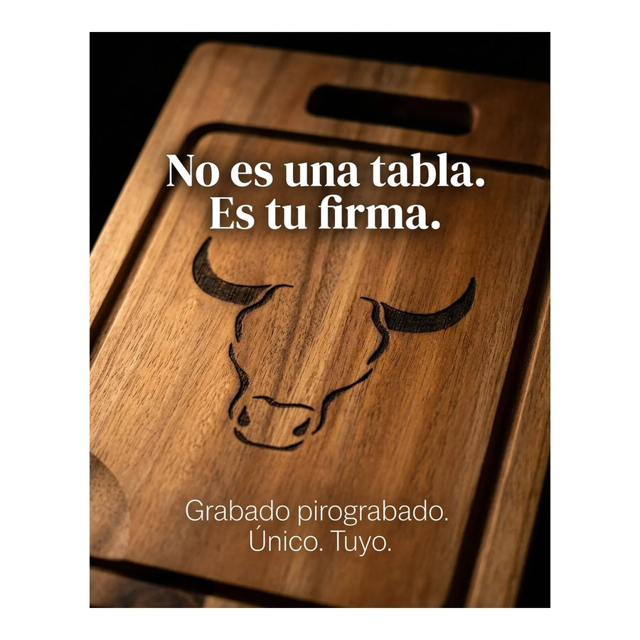 Tabla Wayu Madera Acacia 40cm + Grabado Personalizado