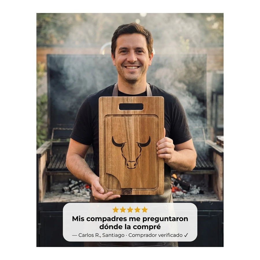 Tabla Wayu Madera Acacia 40cm + Grabado Personalizado