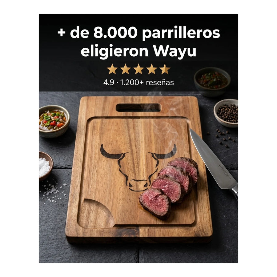 Tabla Wayu Madera Acacia 40cm + Grabado Personalizado