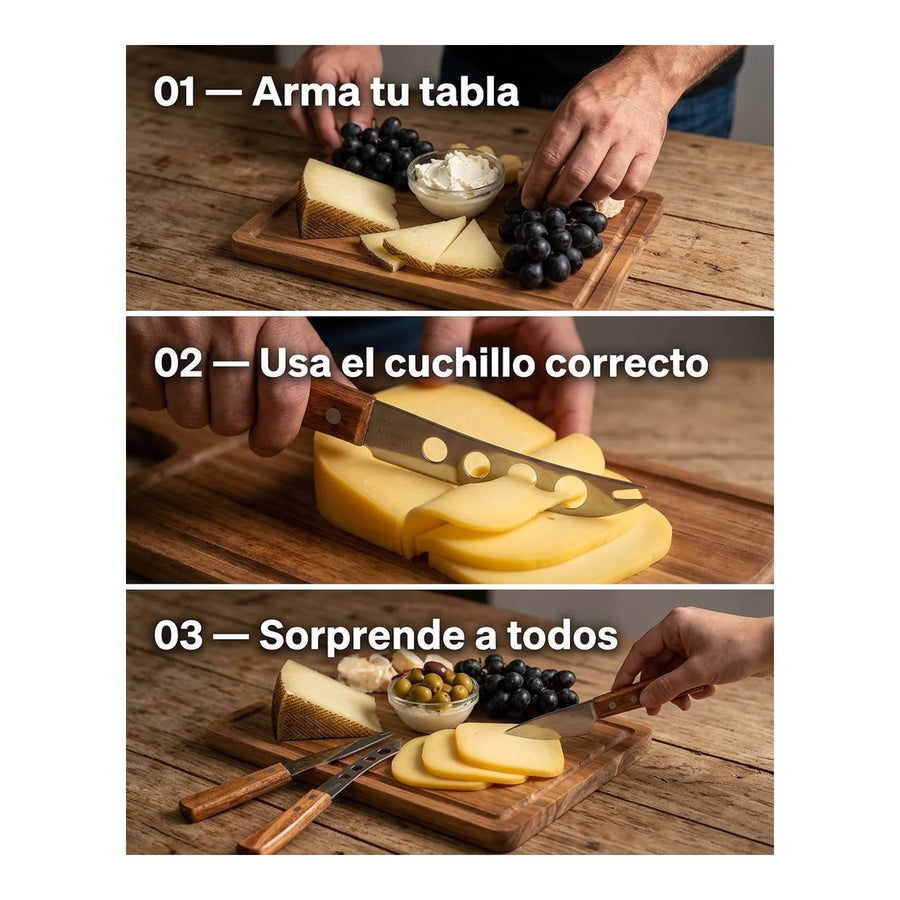 Tabla Aperitivo 4 Cuchillos Grilltech Picoteo Picadillo Bbq + Grabado Personalizado