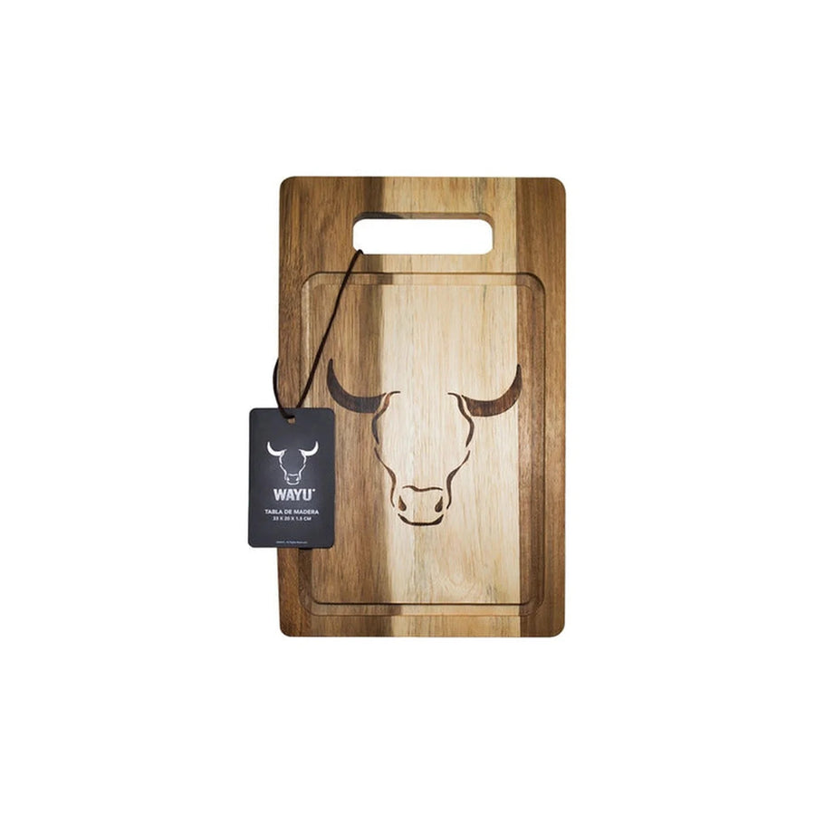 Tabla De Cortar Picar Carne Acacia 33cm Wayu Asado Parrilla