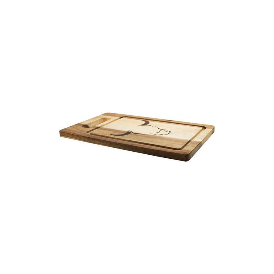 Tabla De Cortar Picar Carne Acacia 33cm Wayu Asado Parrilla