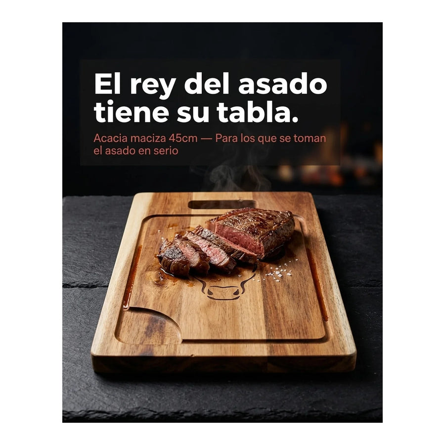 Tabla De Cortar Picar Carne 45cm Wayu + Grabado Personalizado