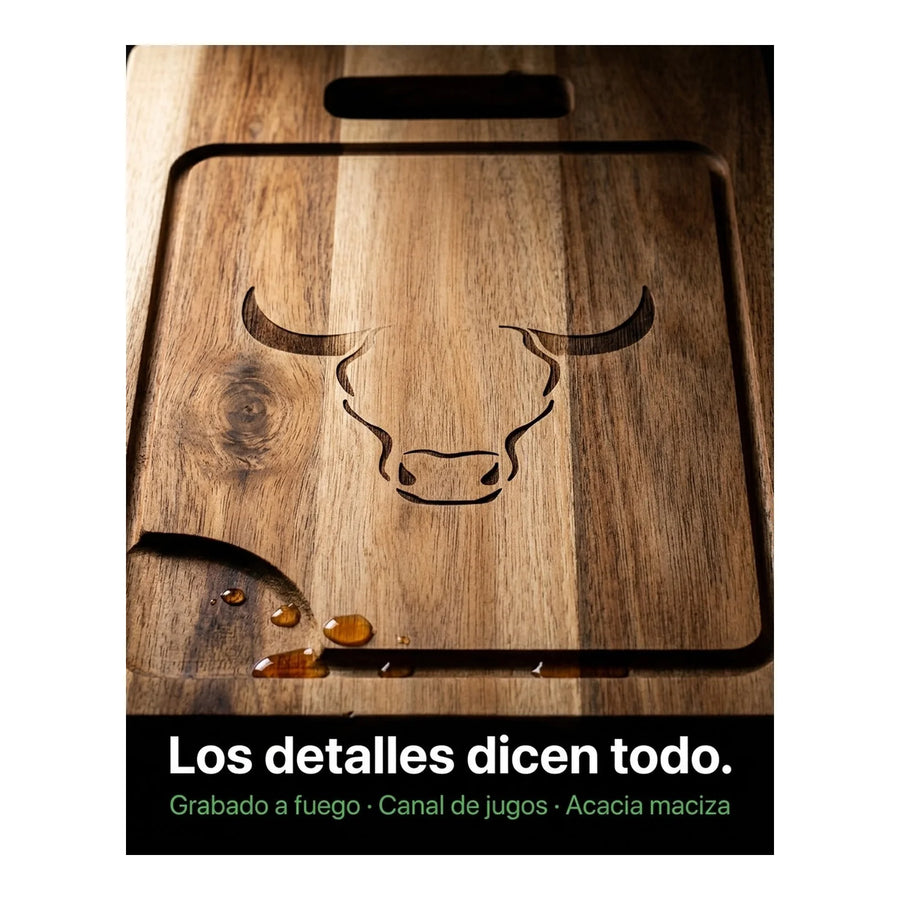 Tabla De Cortar Picar Carne 45cm Wayu + Grabado Personalizado
