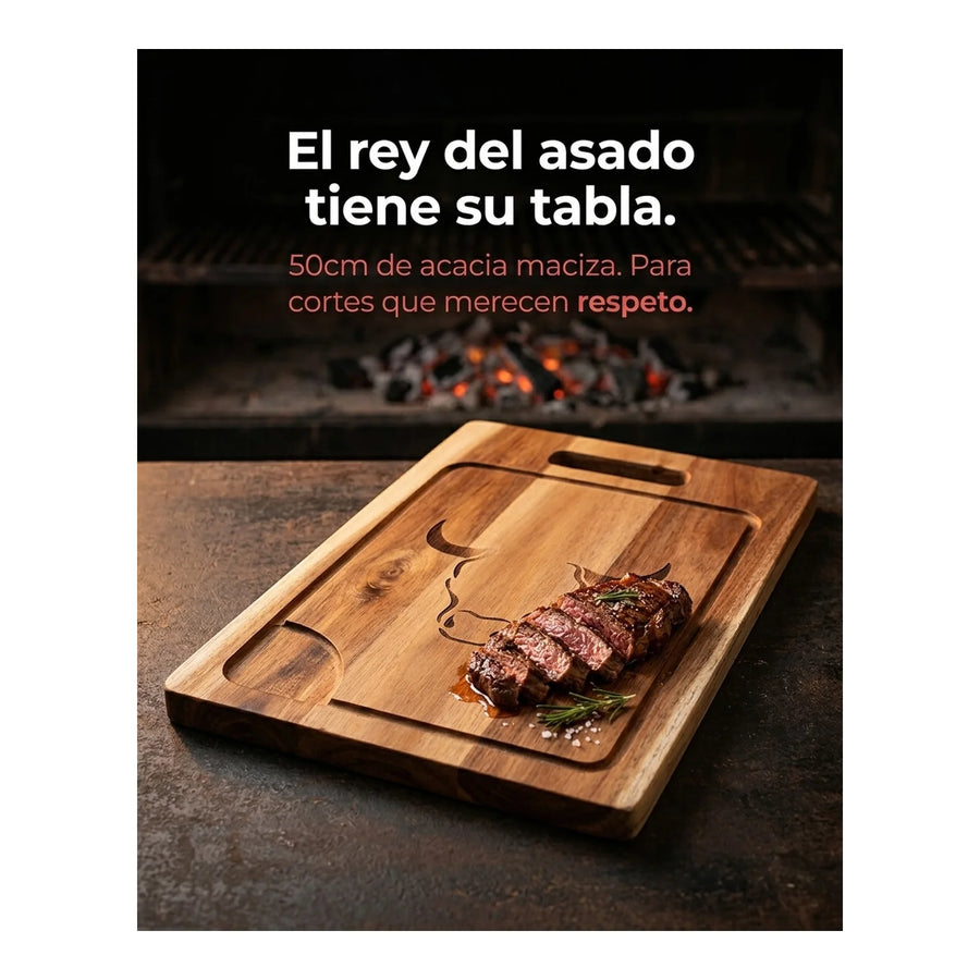 Tabla De Cortar Picar Carne 50cm Wayu + Grabado Personalizado