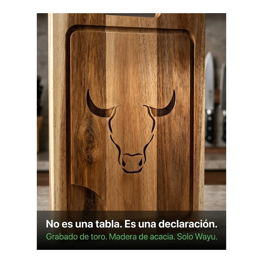 Tabla De Cortar Picar Carne 50cm Wayu + Grabado Personalizado