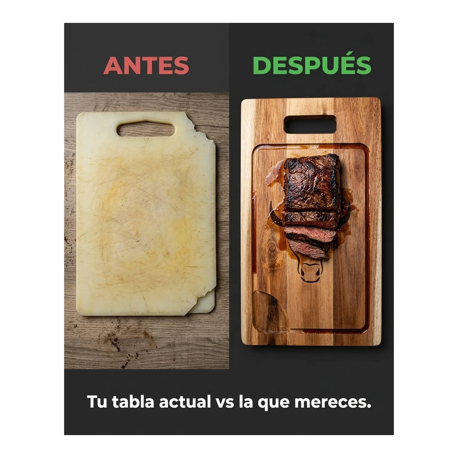 Tabla De Cortar Picar Carne 45cm Wayu + Grabado Personalizado