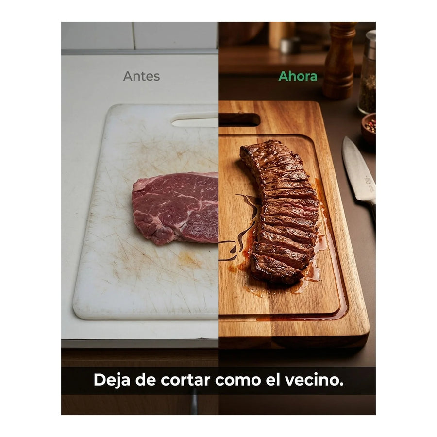 Tabla De Cortar Picar Carne 50cm Wayu + Grabado Personalizado