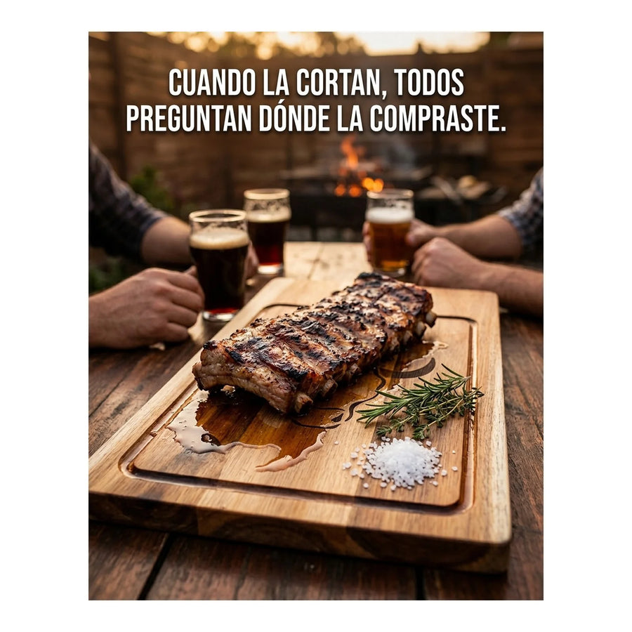 Tabla De Cortar Picar Carne 50cm Wayu + Grabado Personalizado