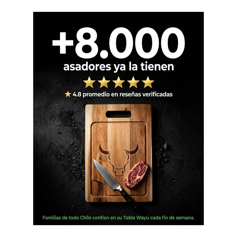 Tabla De Cortar Picar Carne 45cm Wayu + Grabado Personalizado