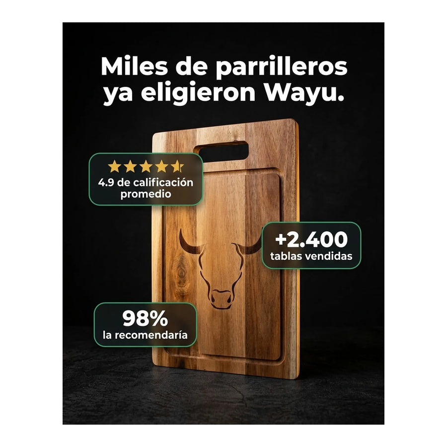 Tabla De Cortar Picar Carne 50cm Wayu + Grabado Personalizado