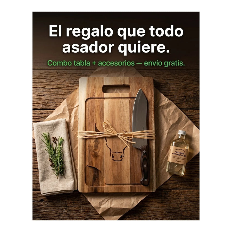 Tabla De Cortar Picar Carne 45cm Wayu + Grabado Personalizado