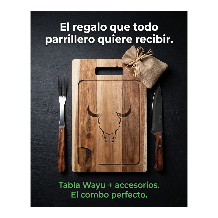 Tabla De Cortar Picar Carne 50cm Wayu + Grabado Personalizado