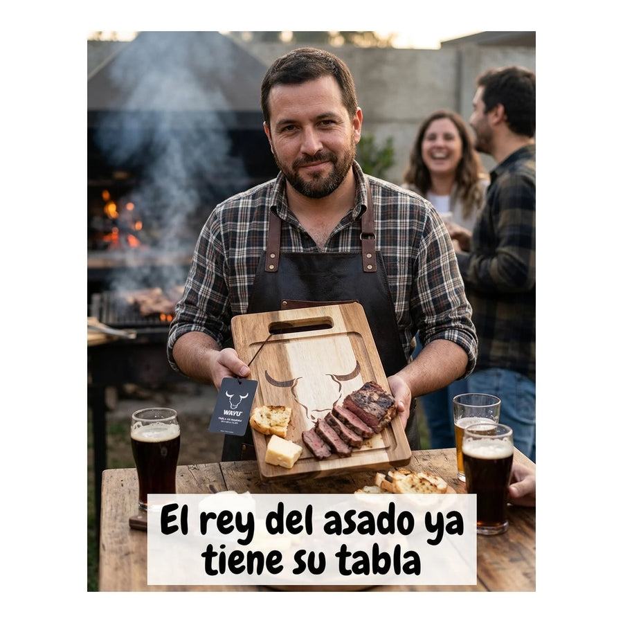Tabla De Cortar Picar Carne Acacia 33cm Wayu + Grabado Personalizado